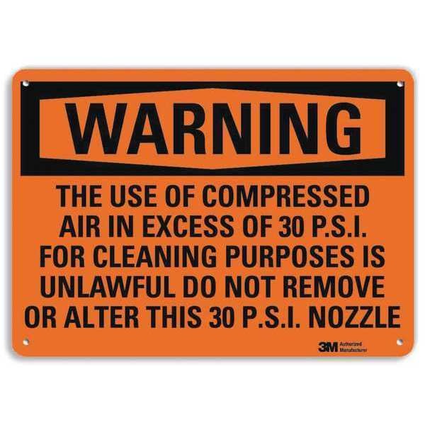 Warning Sign, 7 in H, 10 in W, Vertical Rectangle, English, U6-1232-RA_10X7