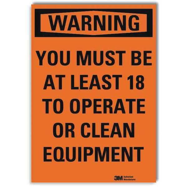 Warning Sign, Must Be At Least 18, 7 in. W