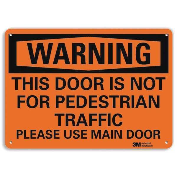 Warning Sign, 7 in Height, 10 in Width, Aluminum, Vertical Rectangle, English
