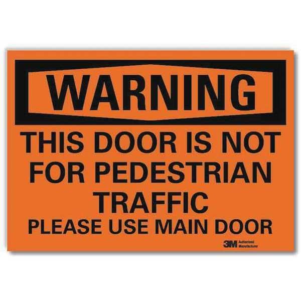 Warning Sign, 5 in Height, 7 in Width, Reflective Sheeting, Horizontal Rectangle, English