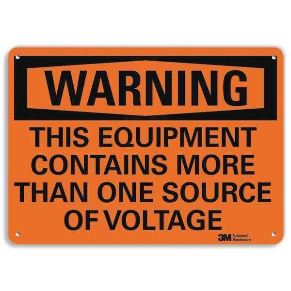Warning Sign, Source of Voltage, 7 in. H, U6-1245-RA_10X7