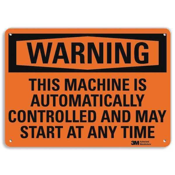 Warning Sign, Controlled Machine, 7 in. H, U6-1249-RA_10X7