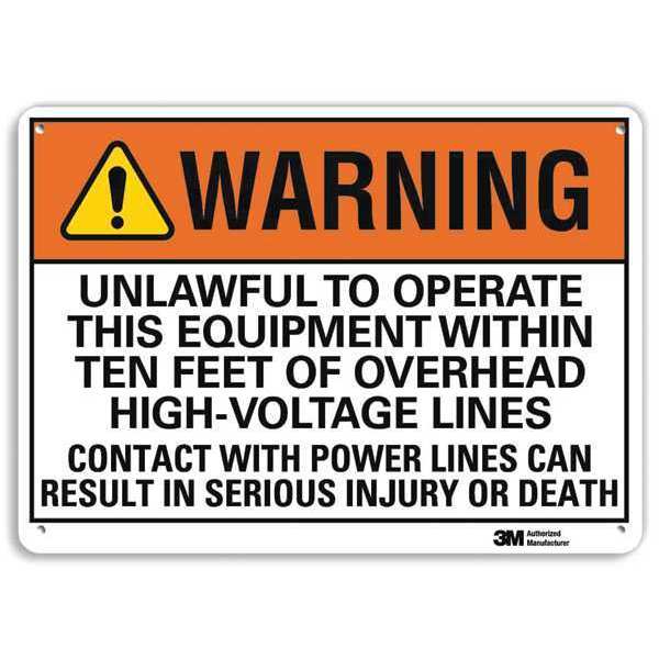 Warning Sign, Black and Orange/White, 7inH, U6-1261-RA_10X7