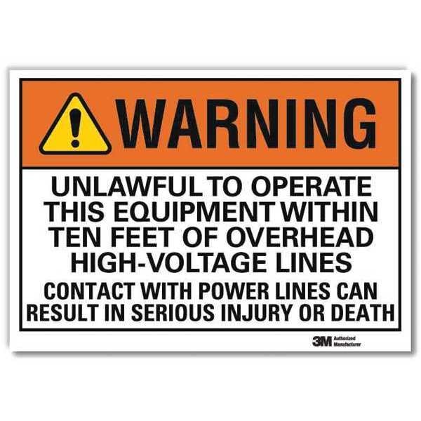 Warning Sign, Blck and Orange/White, 14inW