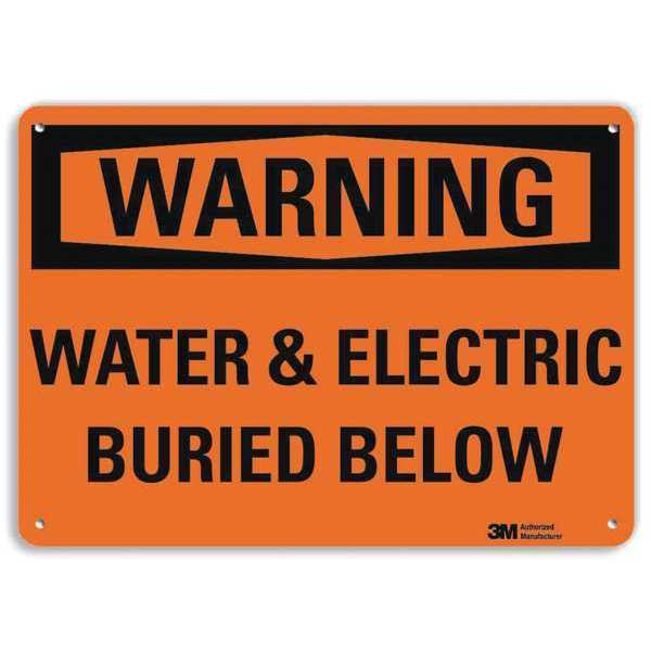 Warning Sign, Electric Buried Below, 7in H, U6-1271-RA_10X7