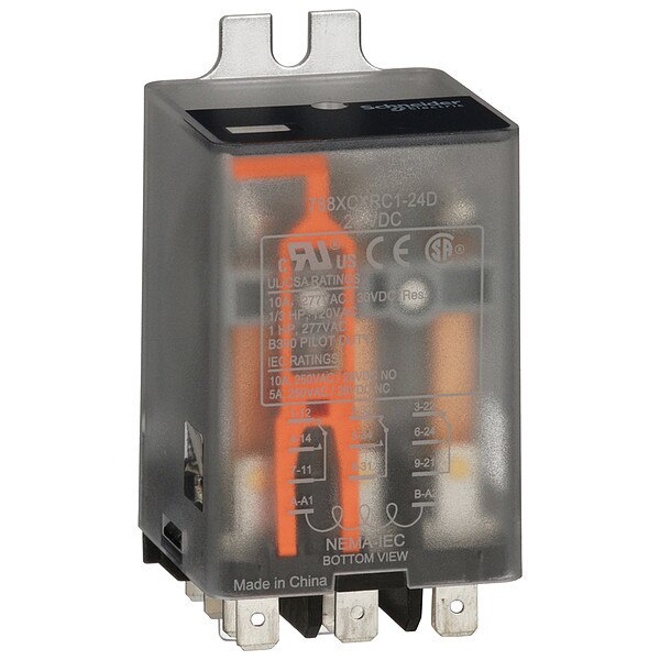 Relay, Side Flange, 1.4VA, 3PDT, 24VDC
