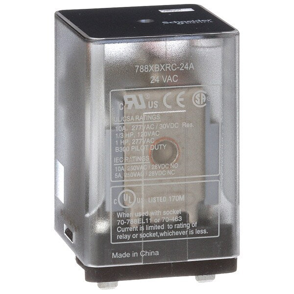 General Purpose Relay, 24V AC Coil Volts, Square, 8 Pin, DPDT