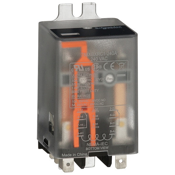 Relay, Side Flange, 3VA, DPDT, 240VAC