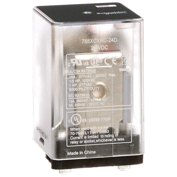 General Purpose Relay, 24V DC Coil Volts, Square, 11 Pin, 3PDT