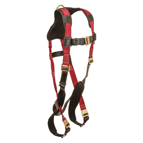 Full Body Harness, Vest Style, Universal, Polyester, Red