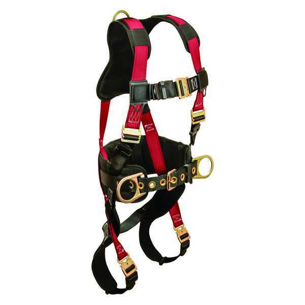 Full Body Harness, Vest Style, S/M, Polyester, Red