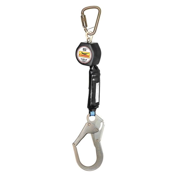 Self Retracting Lifeline, 6 ft., 310 lb. Weight Capacity, Black
