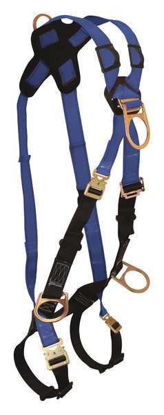 Full Body Harness, Crossover Style, Universal, Polyester, Blue