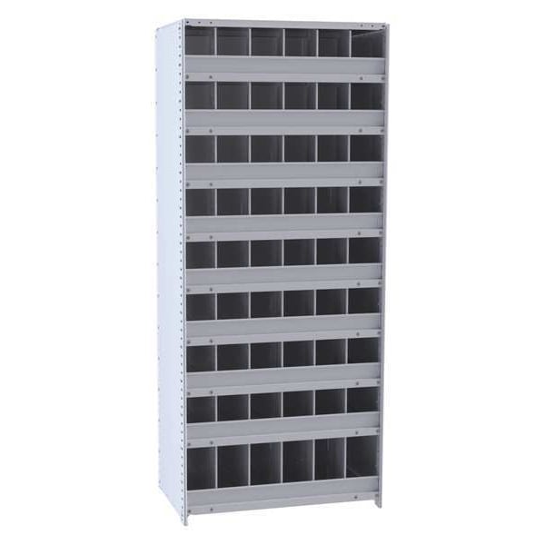 Steel Starter Pigeonhole Bin Unit, 24 in D x 87 in H x 36 in W, 10 Shelves, Gray