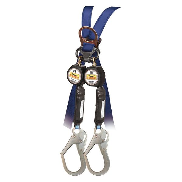 Self Retracting Lifeline, 6 ft., 310 lb. Weight Capacity, Black