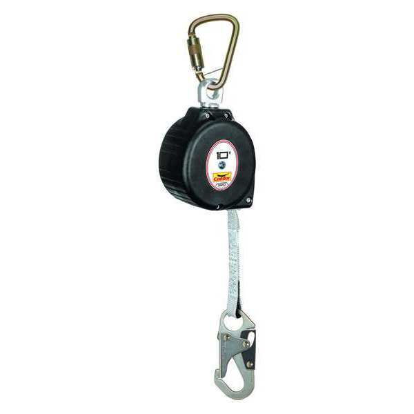 Self Retracting Lifeline, 10 ft., 310 lb. Weight Capacity, Black