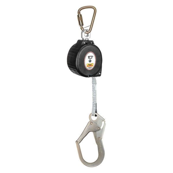 Self Retracting Lifeline, 10 ft., 310 lb. Weight Capacity, Black