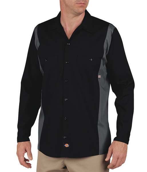 Work Shirt, Long Sleeve, Blk Charcoal, 2XL