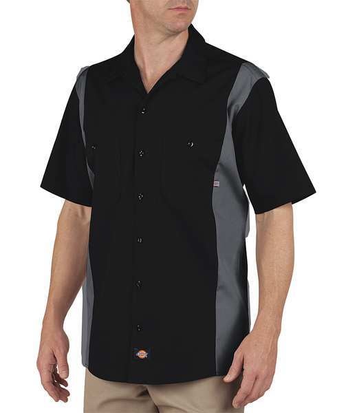 Work Shirt, Short Sleeve, Blk Charcoal, 3XL