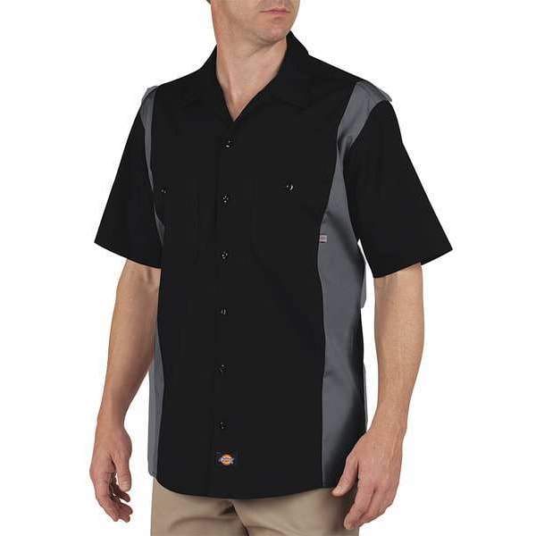 Work Shirt, Shrt Sleeve, Blk Charcoal, 3XLT