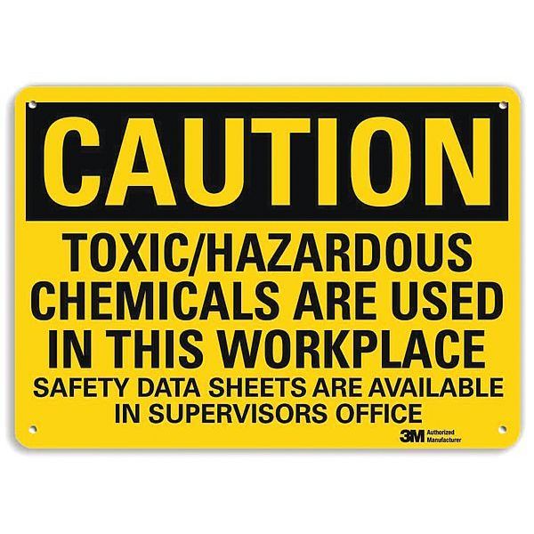 Caution Sign, 7 in H, 10 in W, Vertical Rectangle, English, U4-1734-RA_10X7