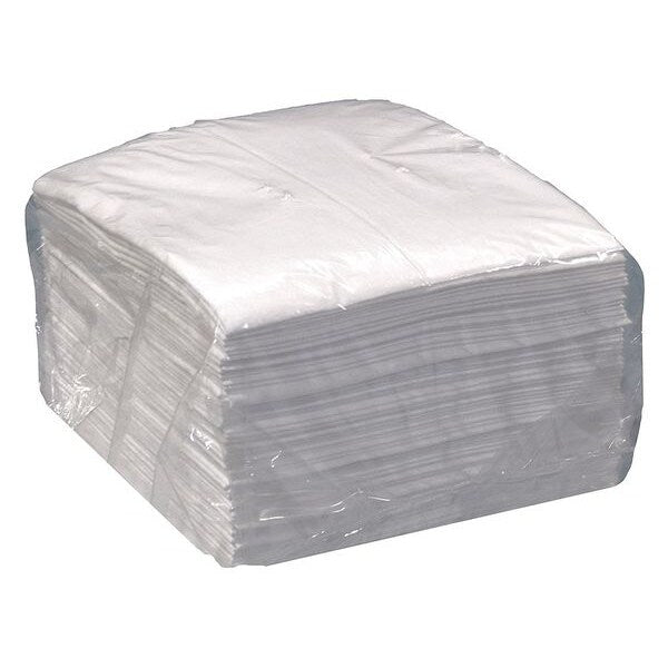 Sorbents, 15 gal/pk, 0.15 gal/pad, Oil Absorbed, White, Polypropylene, 100 PK