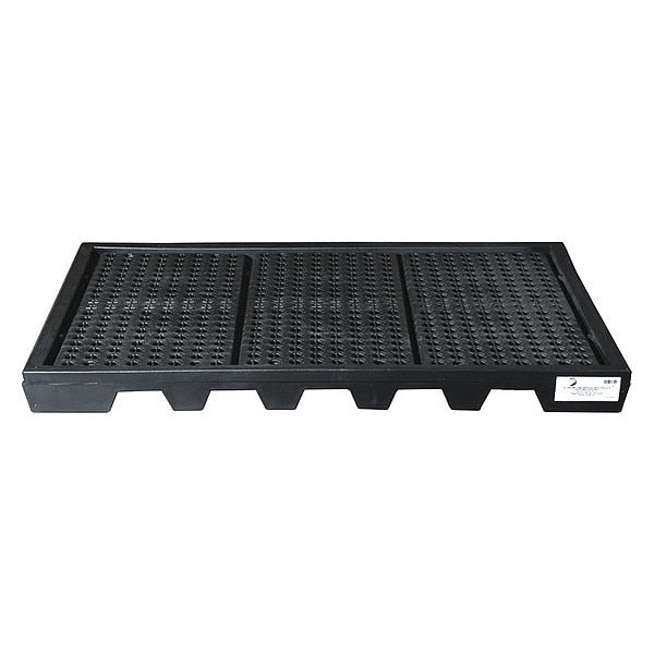 Spill Pallet, 61 gal Spill Capacity, 6 Drum, 3000 lb., Polyethylene