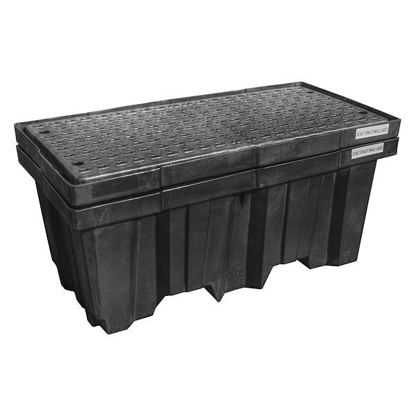 Drum Spill Containment Pallet, 66 gal Spill Capacity, 2 Drum, 1000 lb., Polyethylene