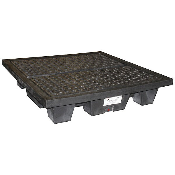 Drum Spill Containment Pallet, 66 gal Spill Capacity, 4 Drum, 2000 lb., Polyethylene