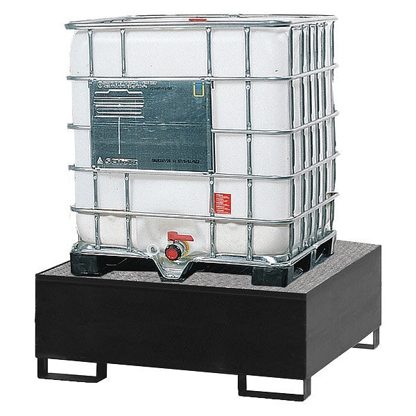 IBC Spill Pallet, 385 gal Spill Capacity, 1 Drum, Galvanized steel