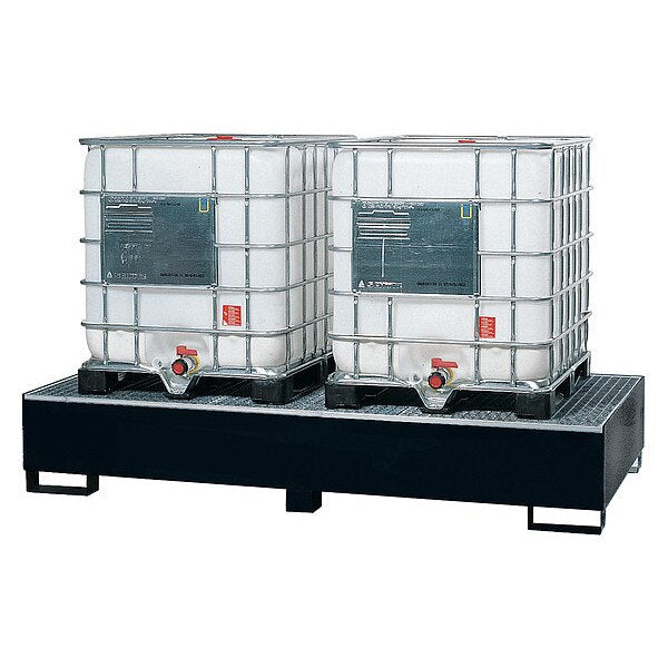 IBC Spill Pallet, 385 gal Spill Capacity, 2 Drum, Galvanized steel