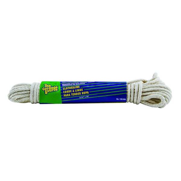Rope, Cotton, 3/16in Dia, 50 ft.