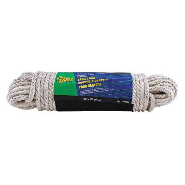 Rope, Cotton, 3/8in Dia, 100 ft.