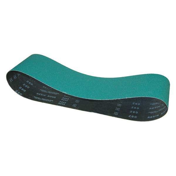 Sanding Belt, Coated, 1/2 in W, 18 in L, 50 Grit, Coarse, Zirconia Alumina, Predator, Blue/Green