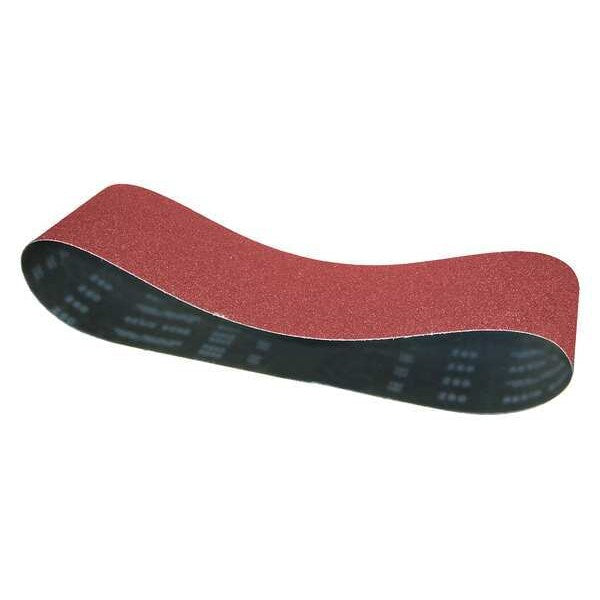 Sanding Belt, Coated, 1 in W, 11 in L, 60 Grit, Medium, Ceramic, Predator, Red