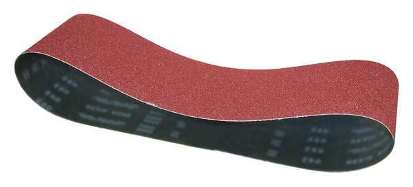 Sanding Belt, Coated, 1 in W, 11 in L, 120 Grit, Fine, Ceramic, Predator, Red