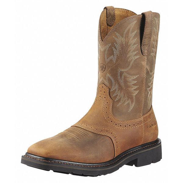 Size 11-1/2D Men's Western Boot Steel Work Boot, Aged Bark