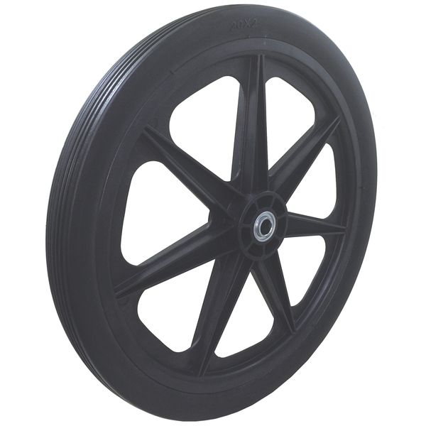 Flat Free Wheel, Polyurethane, 250lb, Black