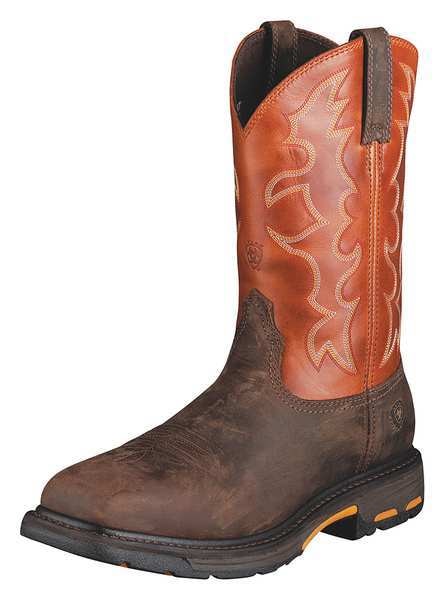 Size 10EE Men's Western Boot Steel Work Boot, Brown
