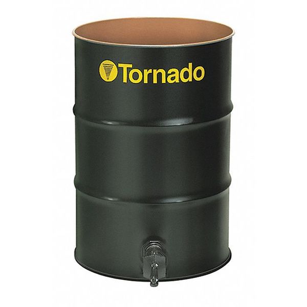 Open Head Vacuum Drum, Steel, 55 gal, Unlined, Black
