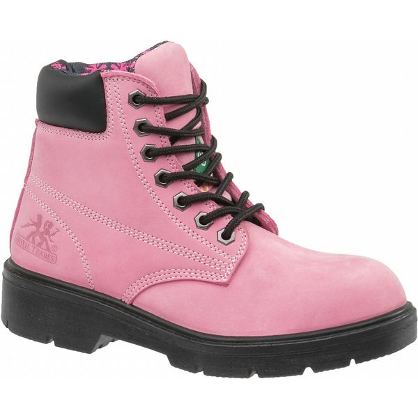 Size 7 Women's 6 in Work Boot Steel Work Boot, Pink
