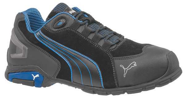 Athletic Work Shoes, 10EEE, Black/Blue, PR