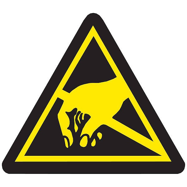 Warning Labels, 1/2inHx1/2inW, Vinyl, PK10, 60190