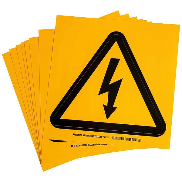 Label, PS Vinyl, 8inHx8inW, Elec Volt, PK10