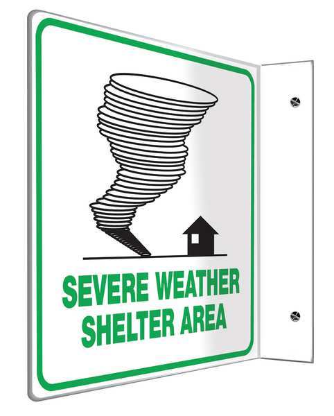 Emergency Sign, Weather Shelter Area, 8X8