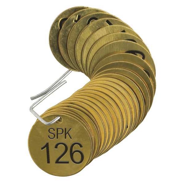 Number Tag, Brass, Series SPK 126-150, PK25