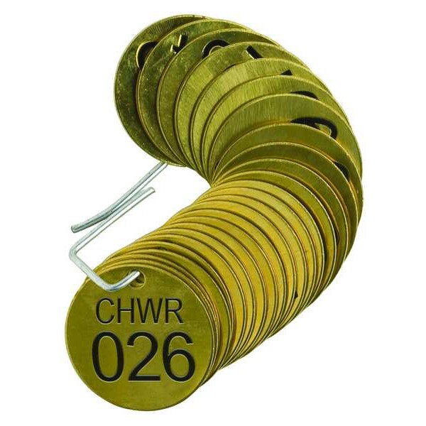 Number Tag, Brass, CHWR 026-050, PK25