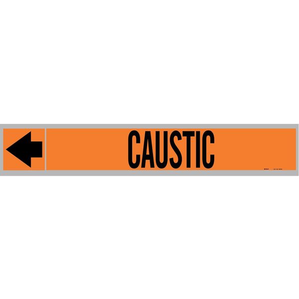 Pipe Marker, Caustic, Blk Leg., 2inHx12inW