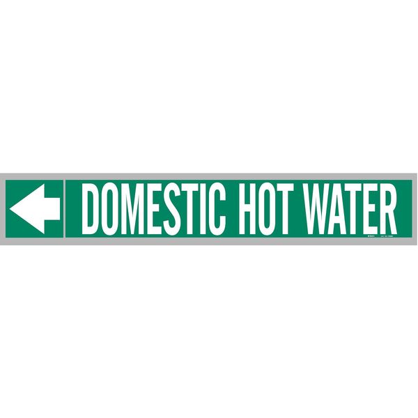 Pipe Marker, Domestic Hot Water, Wht Leg.