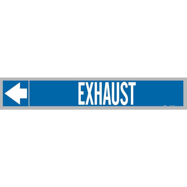 Pipe Marker, Exhaust, Wht Leg., 1in.Hx8in.W